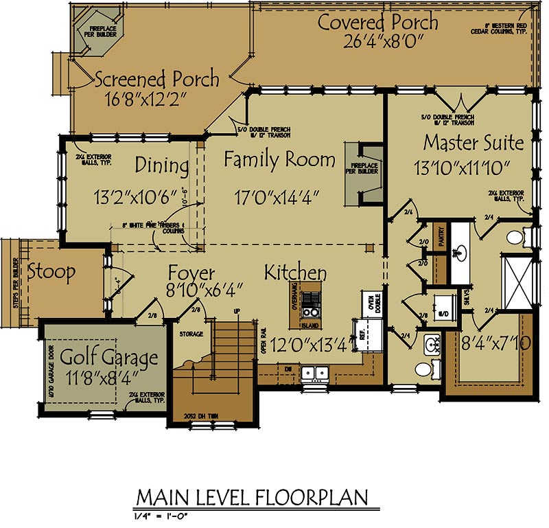 Small Lake Cottage Floor Plan | Max Fulbright Designs
