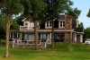 rustic cottage home plan view from the lake