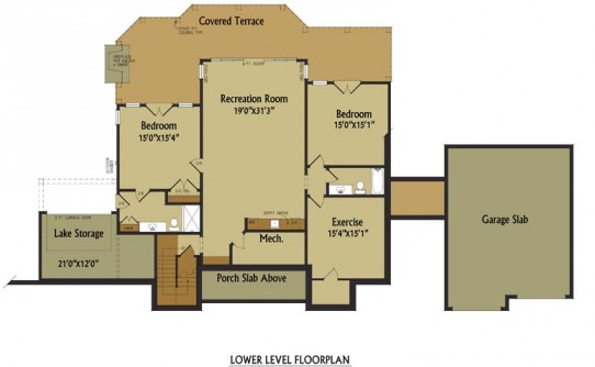 Appalachian Mountain III lake or mountain walkout basement floor plan