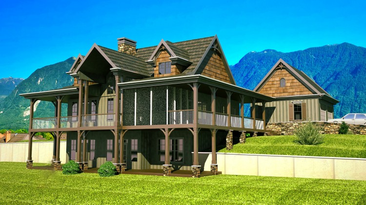 rustic house plan with wrap around porch