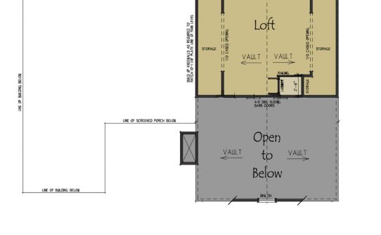 Diana's Dog Trot dog trot cabin with loft upper level floor plan