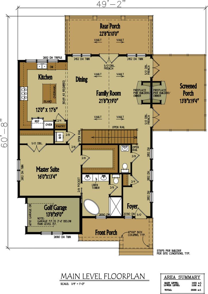 Small Cabin Home Plan with Open Living Floor Plan