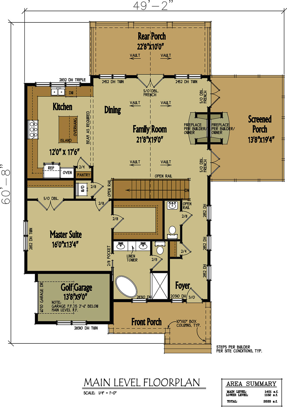 Small Cabin Home Plan  with Open Living Floor  Plan 