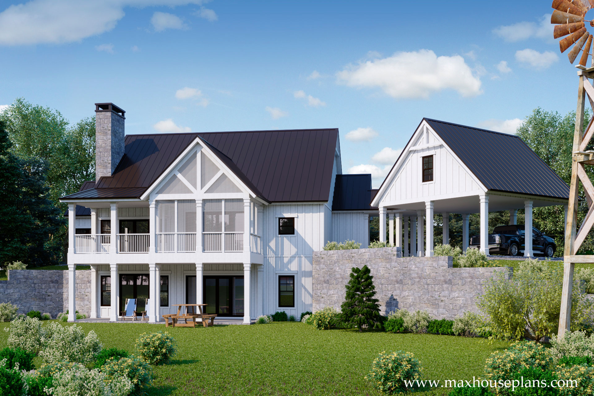 Modern Farmhouse  House Plan  Max Fulbright Designs 