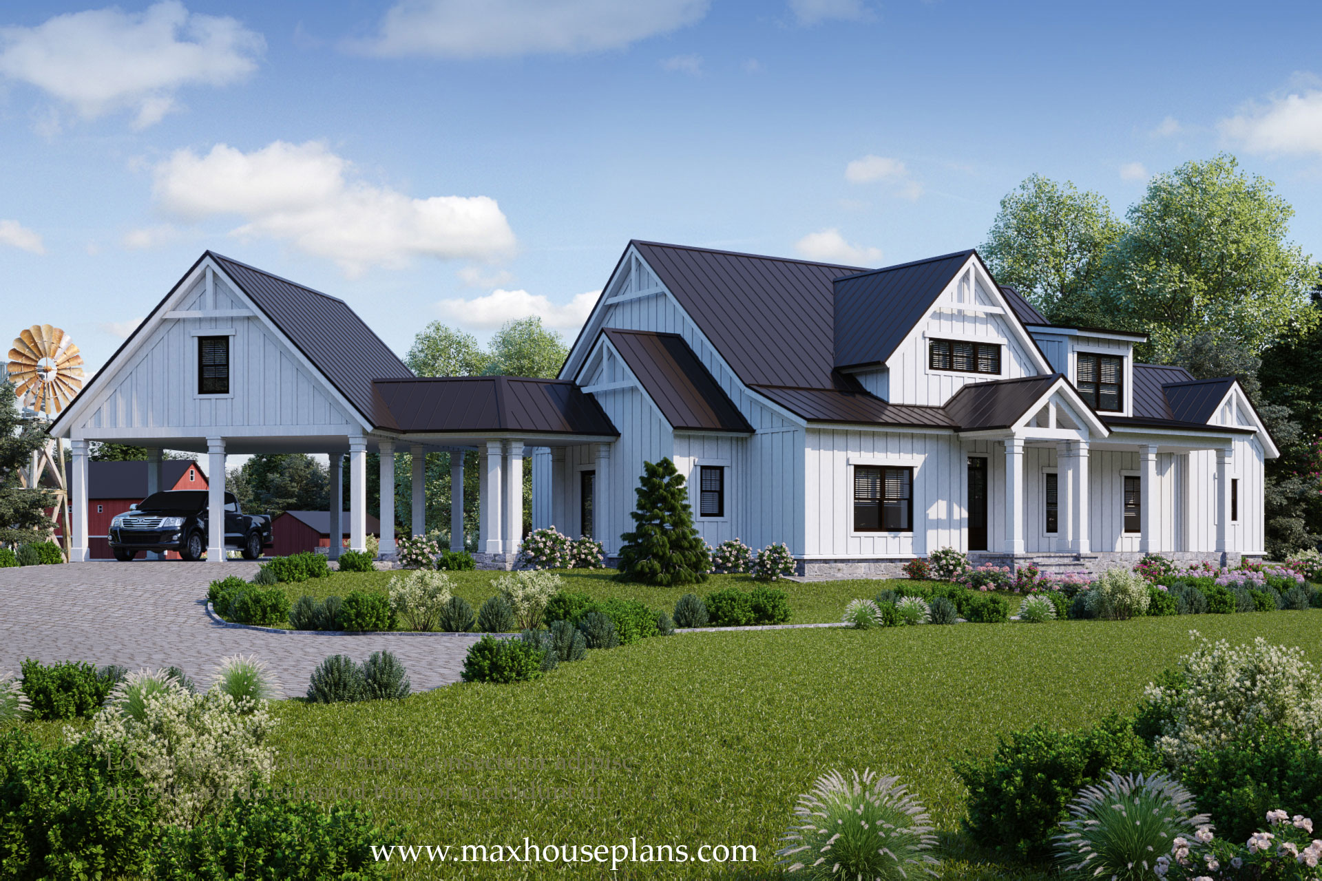 Modern Farmhouse House Plan - Max Fulbright Designs