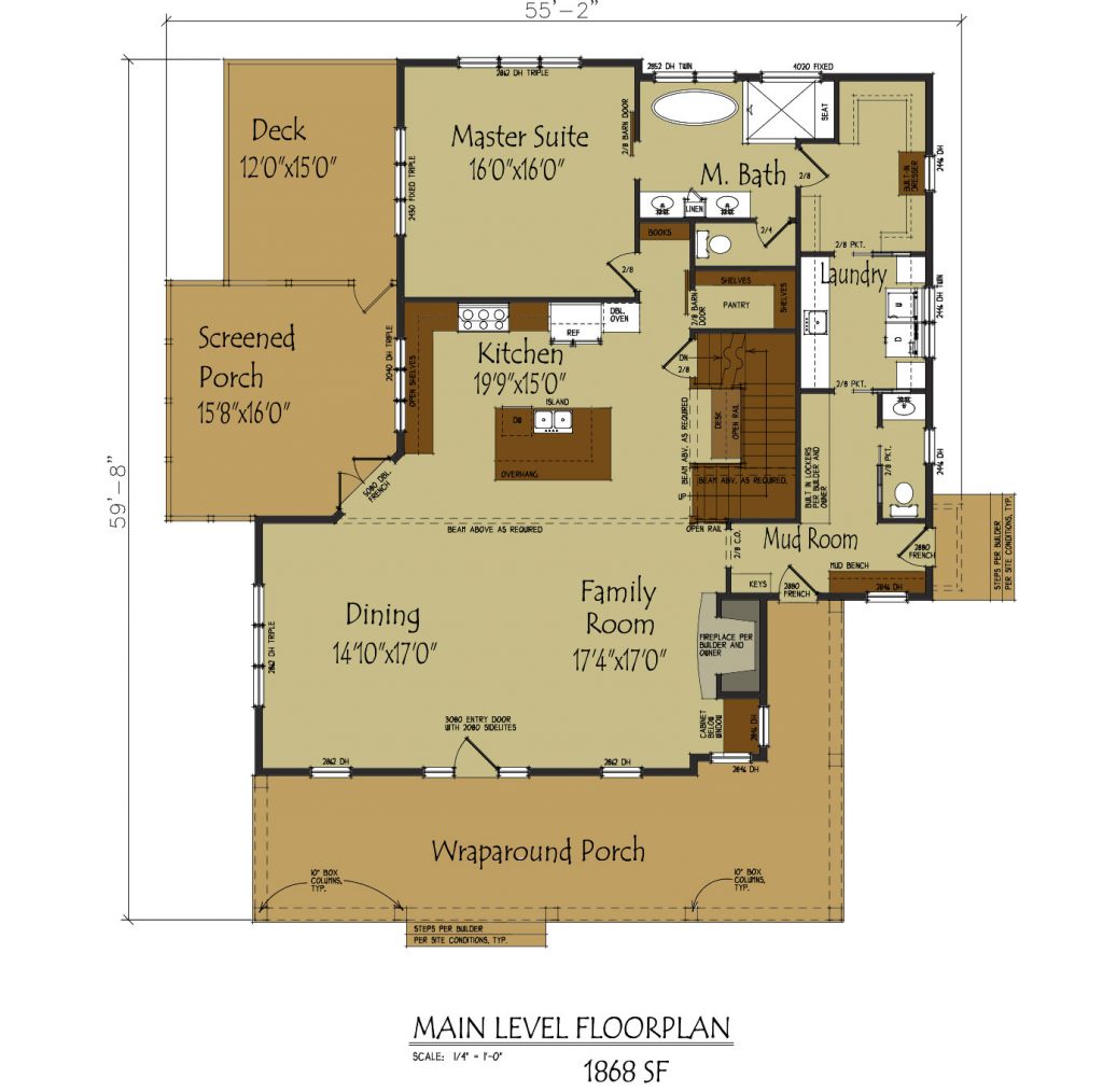 Modern Farmhouse Floor  Plan  with Wraparound Porch Max 