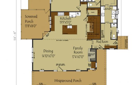 Forever Farmhouse modern farmhouse floor plan wraparound porch open living