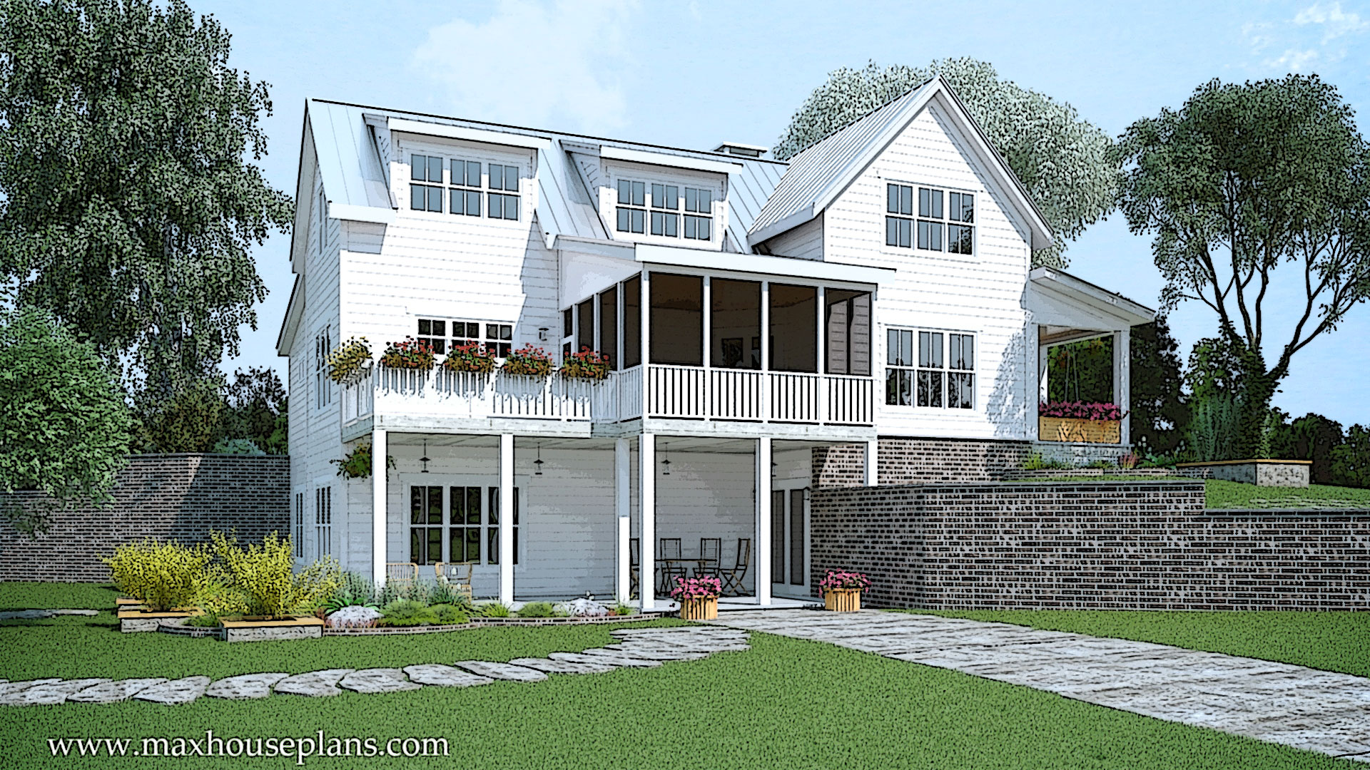  Modern  Farmhouse  Floor Plan  with Wraparound Porch Max 