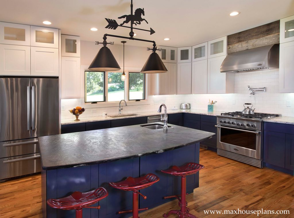 Banner Elk, Built: How Porch, Loft and Grade Shape the Home Open kitchen and living area inside a completed Banner Elk home