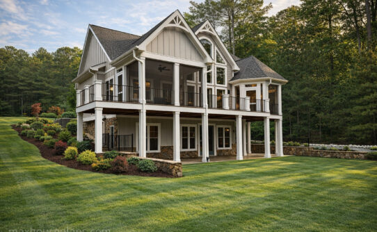 Adirondack House Plan elevation — 3 bed, 2 1/2 bath, 2,850 Sq. Ft. by Max Fulbright Designs
