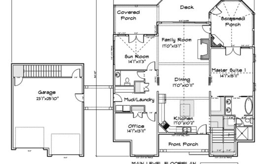 Little Appalachia mountain lake-house floor plan with open living