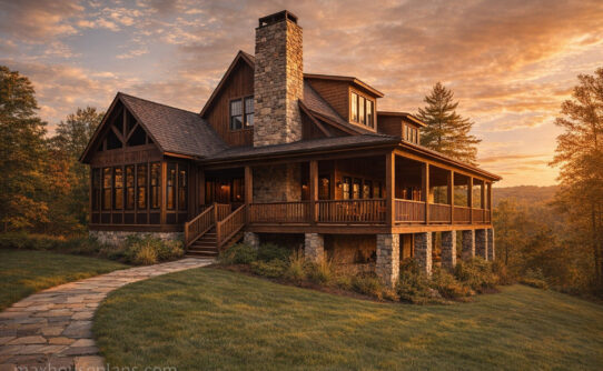 Mossy Creek Cabin elevation — 3 bed, 2 1/2 bath, 1,543 sq. ft. by Max Fulbright Designs