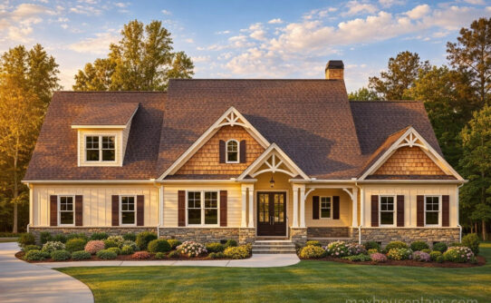 Stonegate elevation — 3 bed, 2 1/2 bath, 2,703 sq. ft. by Max Fulbright Designs