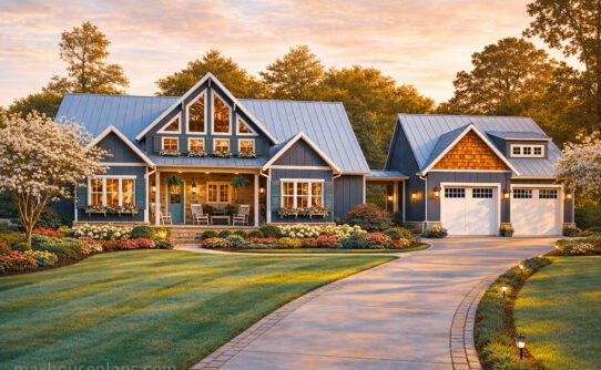 Appalachian Mountain III — house plan — Lake House, Waterfront, Craftsman — 1989 sq ft