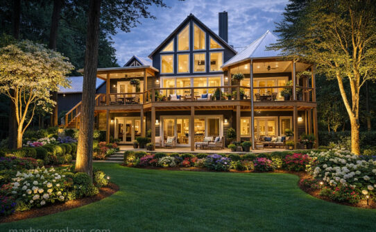 Appalachian Mountain III — house plan — Lake House, Waterfront, Craftsman — 1989 sq ft