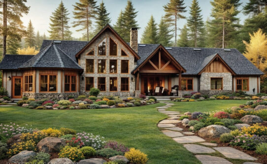 ranch style house plan with open layout and attached garage