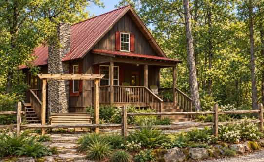 Fish Camp Cabin - Front Exterior - enhanced visualization