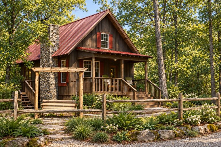 Fish Camp Cabin - Front Exterior - enhanced visualization