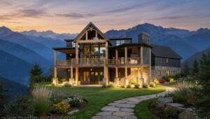 three story lakeside house plan walkout basement loft 5 bedroom