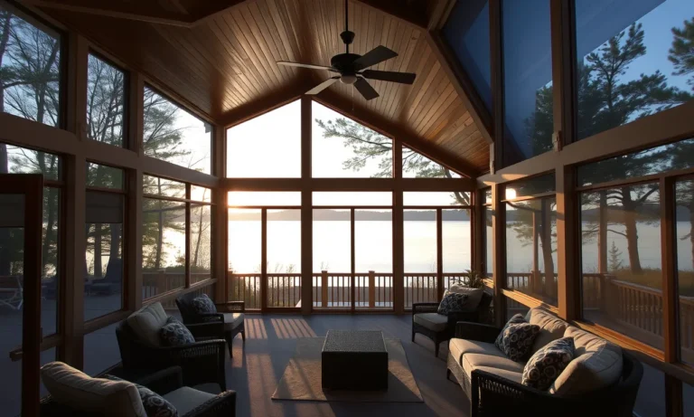 screened porch on residential home exterior