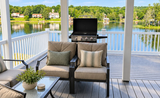 Coosa River Cottage Screened Porch Seating - Jennifer Nelson Modified Build
